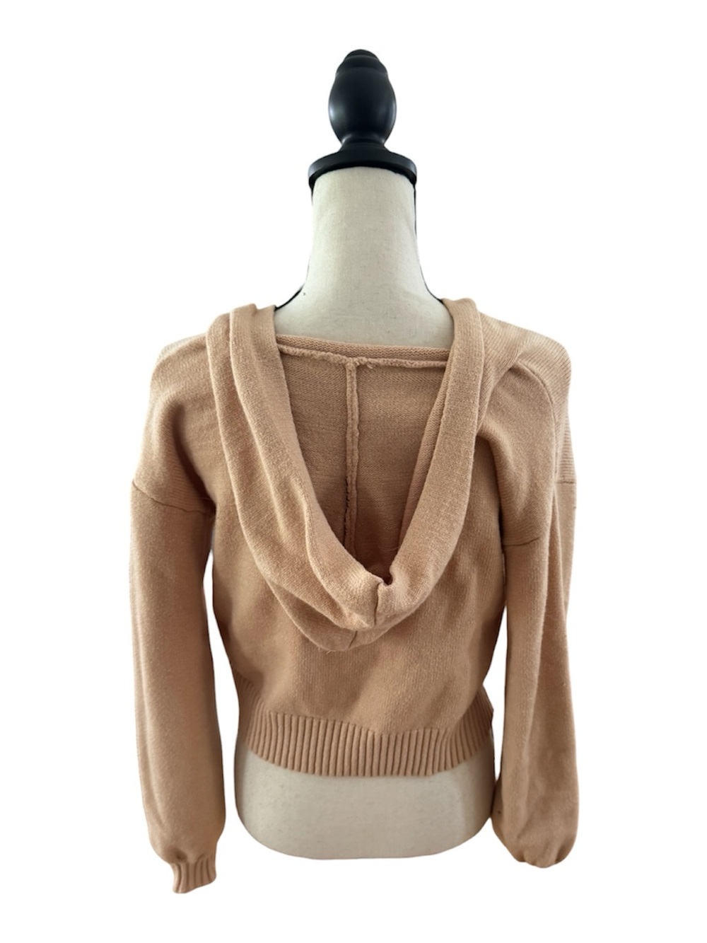 SHEIN Pink-Beige Hooded Button Cardigan - Picture 2 of 2